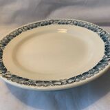 5 plats en faïence bleue ancienne Longchamp 1930 modèle Marcel