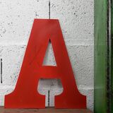 Industrial letter "A" in red metal