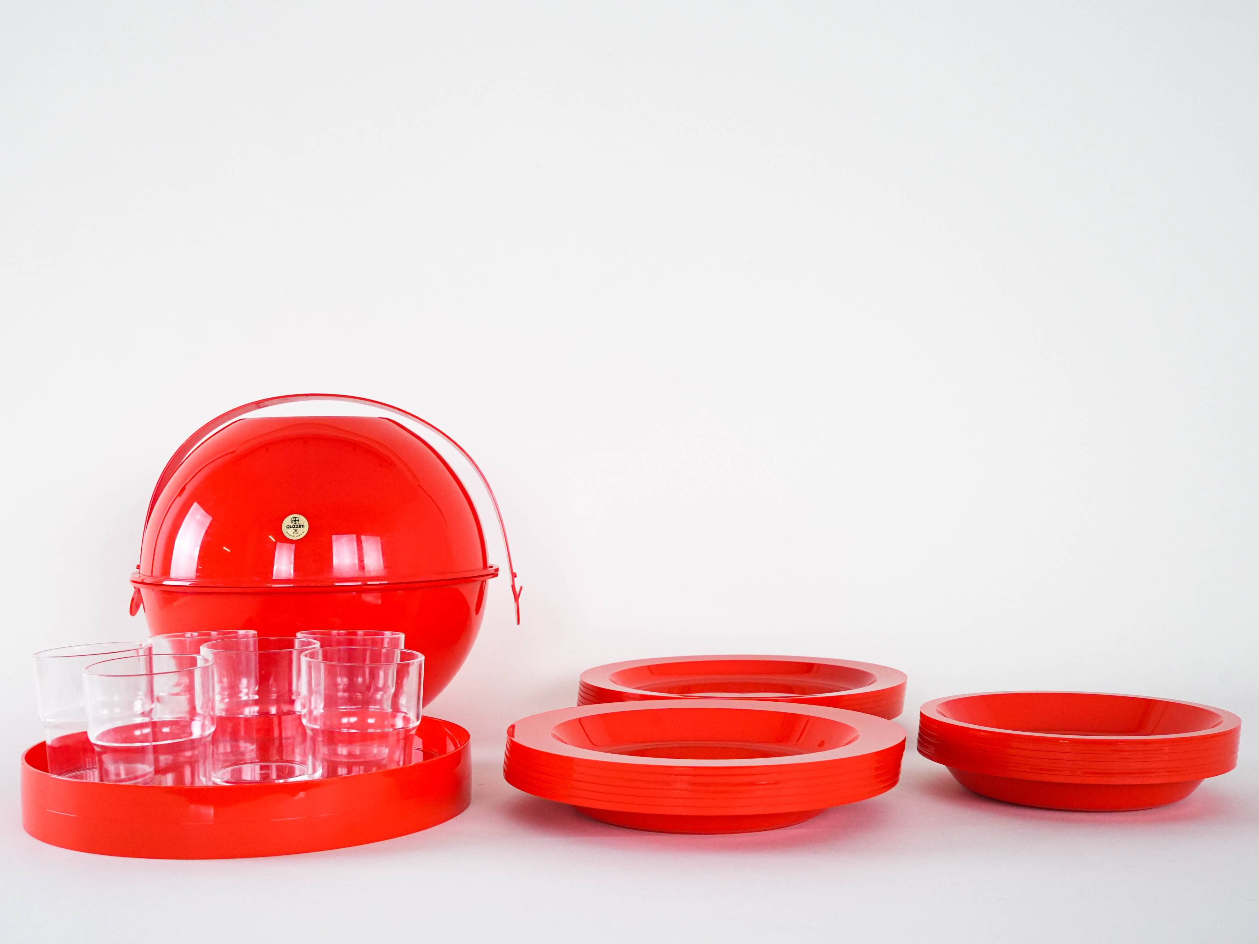 Picnic set, Italian design, 1970s, manufactured by Fratelli Guzzini