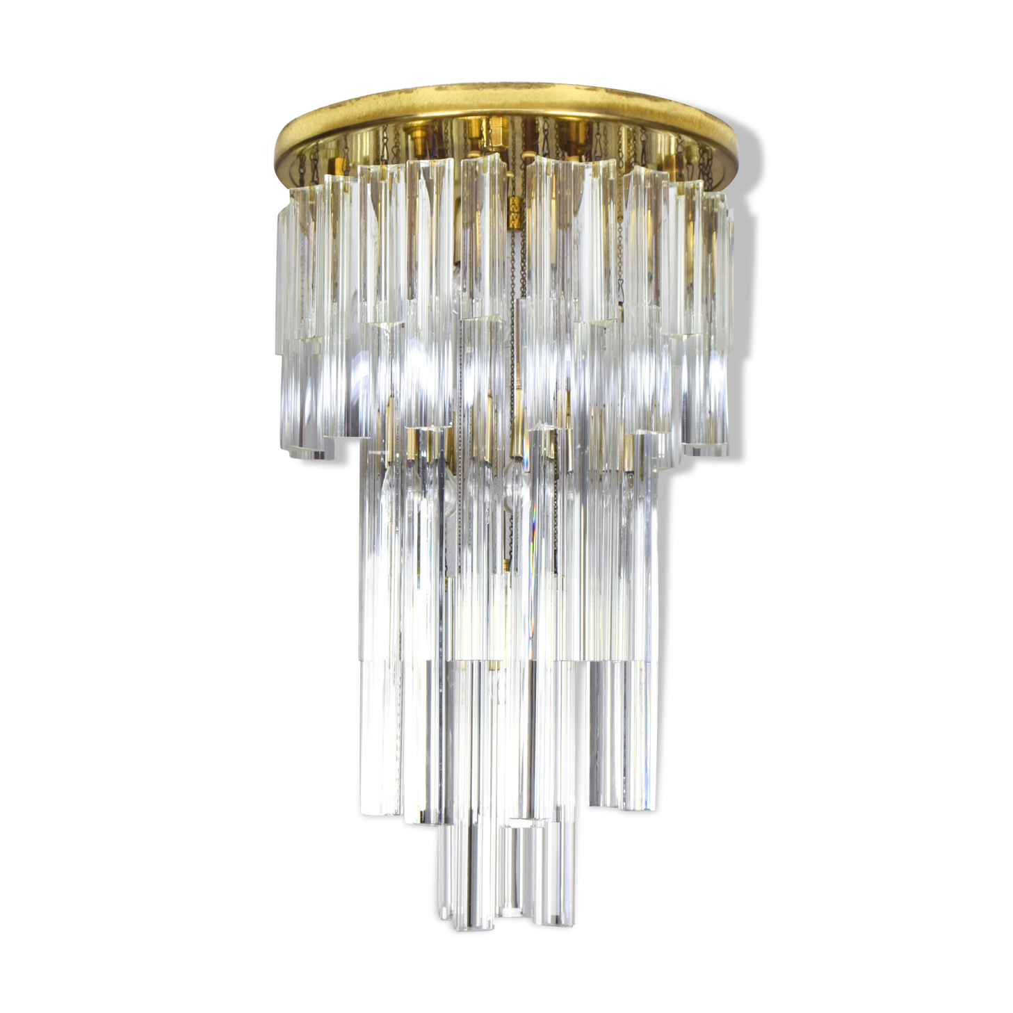 Venini Murano glass waterfall ceiling light Triedri