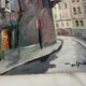 Old painting oil on Isorel "Paris street of the Town Hall"