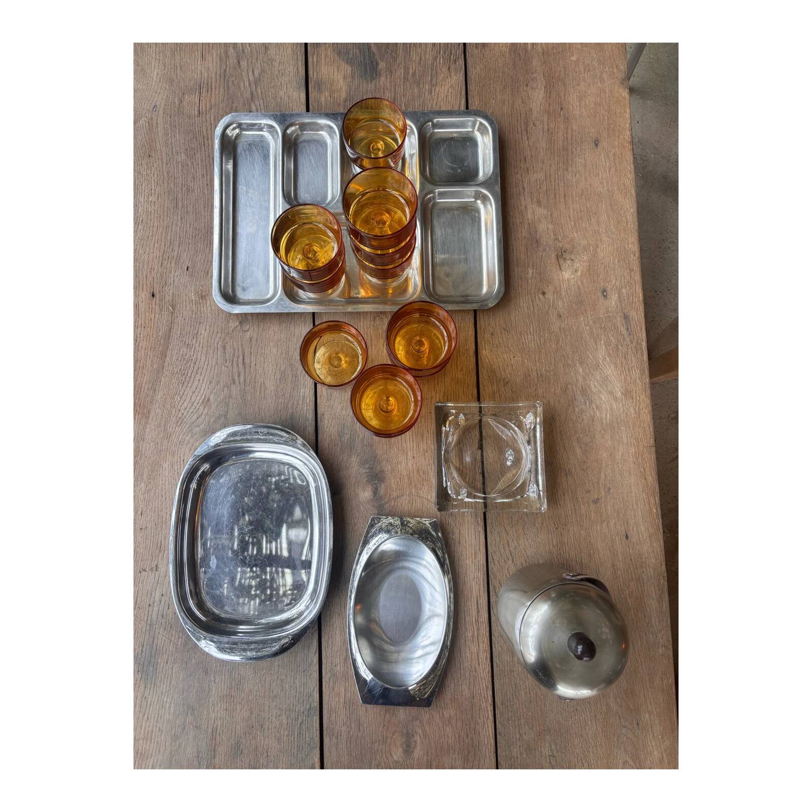70s glass ashtray