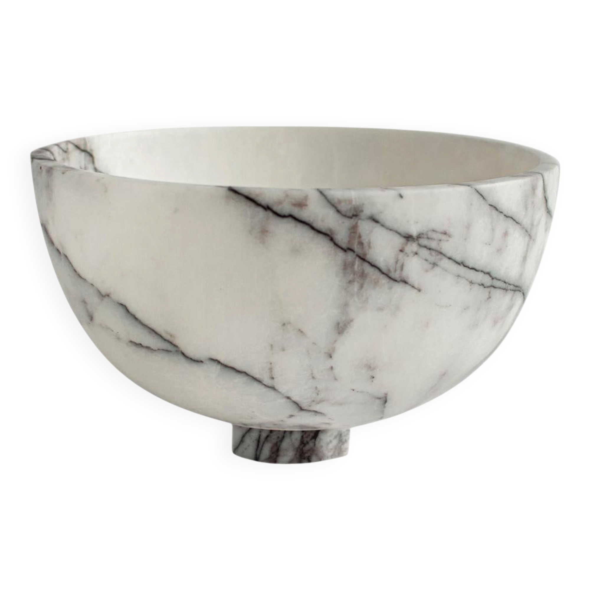 White/lilac marble fruit bowl