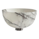 White/lilac marble fruit bowl