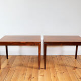 Paire de tables basses scandinaves vintage en palissandre 1960