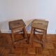 Pair of antique wooden workshop stools