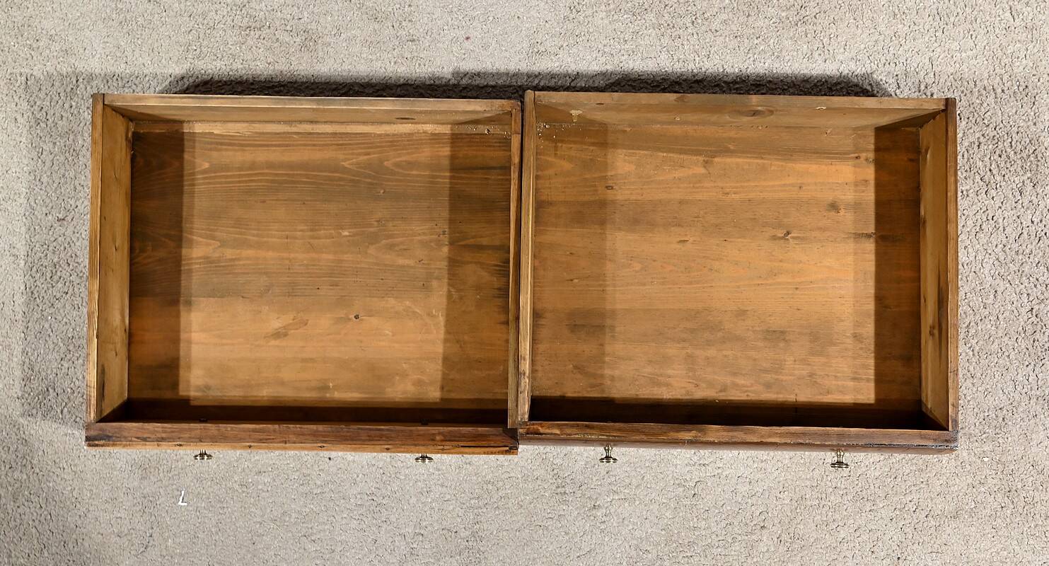 Rare Small Chiffonnière Table in Speckled Amboyna and Cherry, Louis Philippe Period – 19th