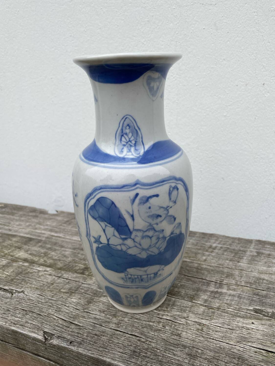 Asian blue and white ceramic vase