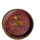 Small antique lacquered dish with hand-painted floral decoration.