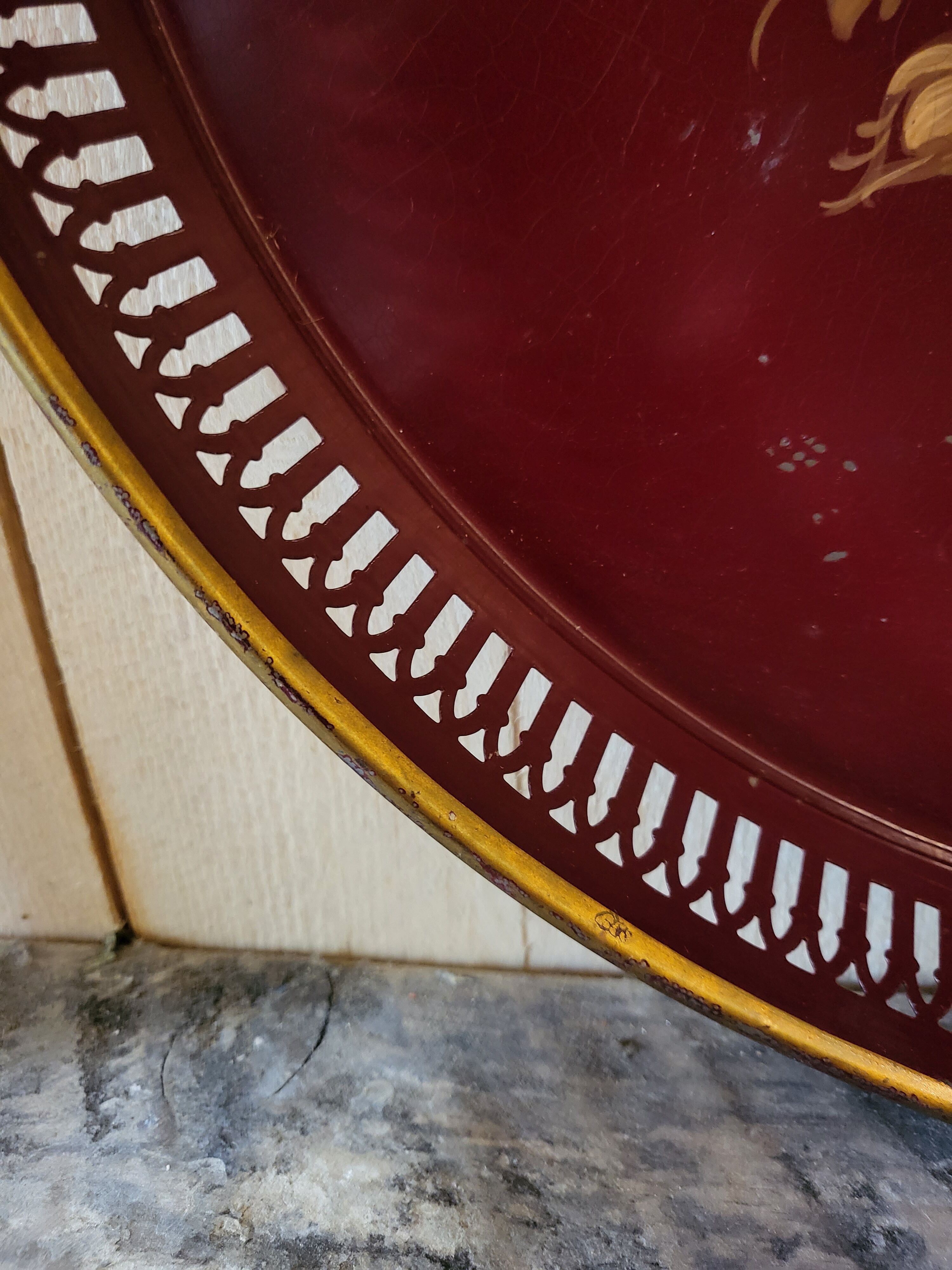 Old painted sheet metal top