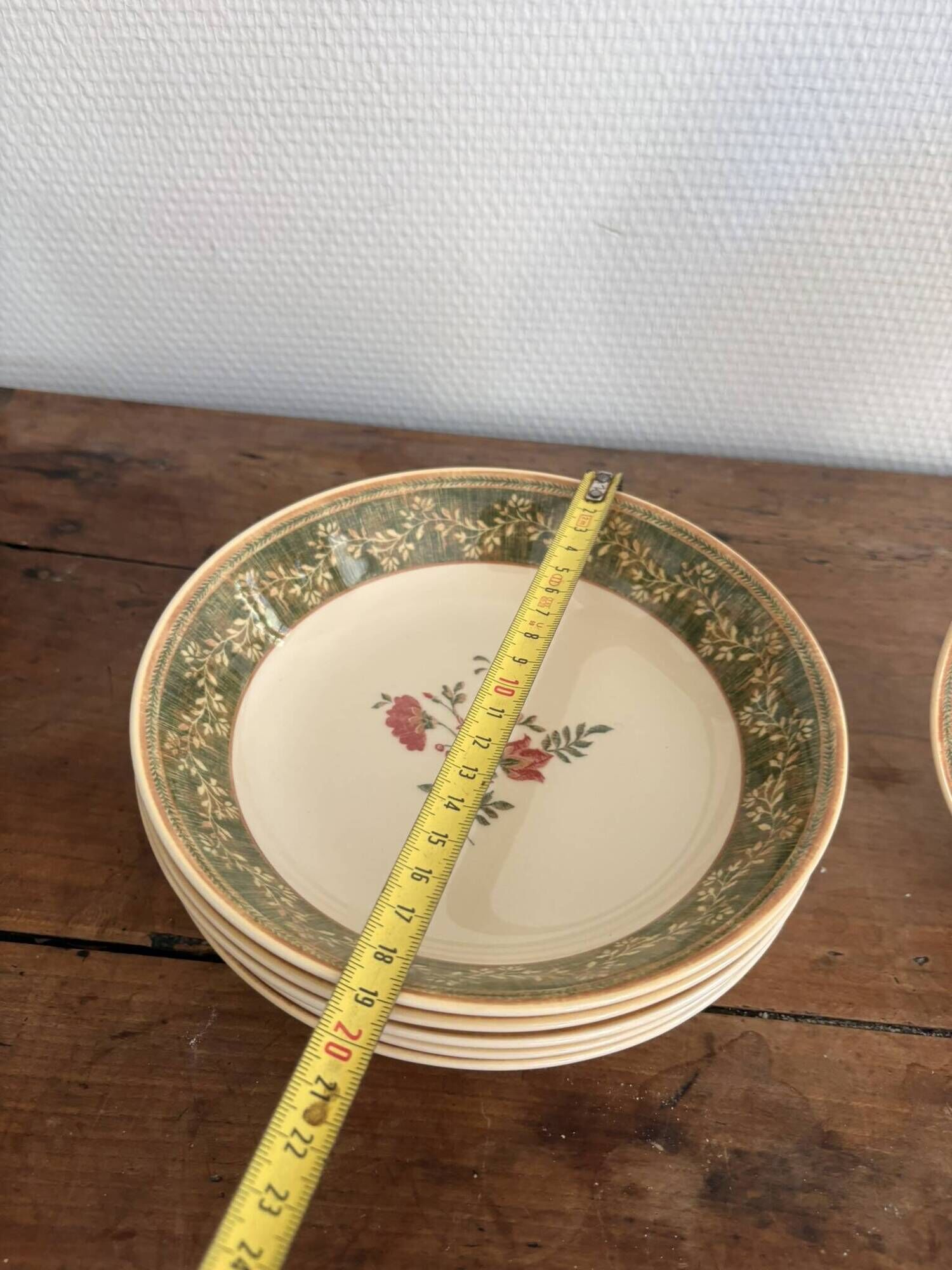 Lot of English earthenware deep plates by Johnson Brothers Ozark Flowers.