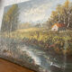 Oil on canvas - Impressionist landscape with a palette knife - House