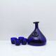 Cobalt Blue Viking Decanter and Cups, Holmegaard Glasværk, 1962