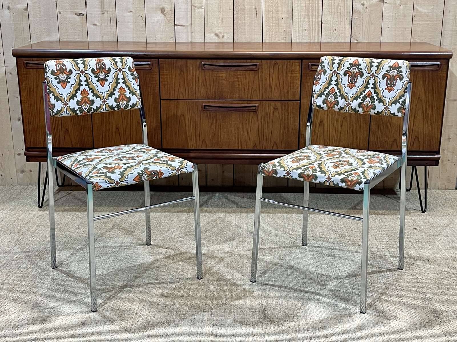 Pair of chrome chairs from the 70