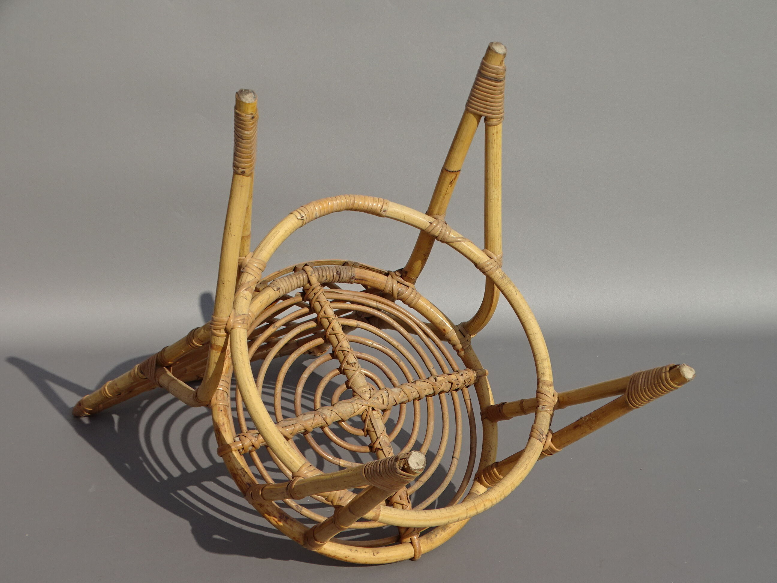 Set of 6 bamboo and rattan chairs