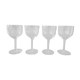 Set of 4 antique chiseled crystal foot glasses