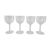 Lot de 4 verres à pieds anciens en cristal ciselé