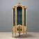 Antique corner display cabinet in lacquered wood, Baroque style, 20th century.