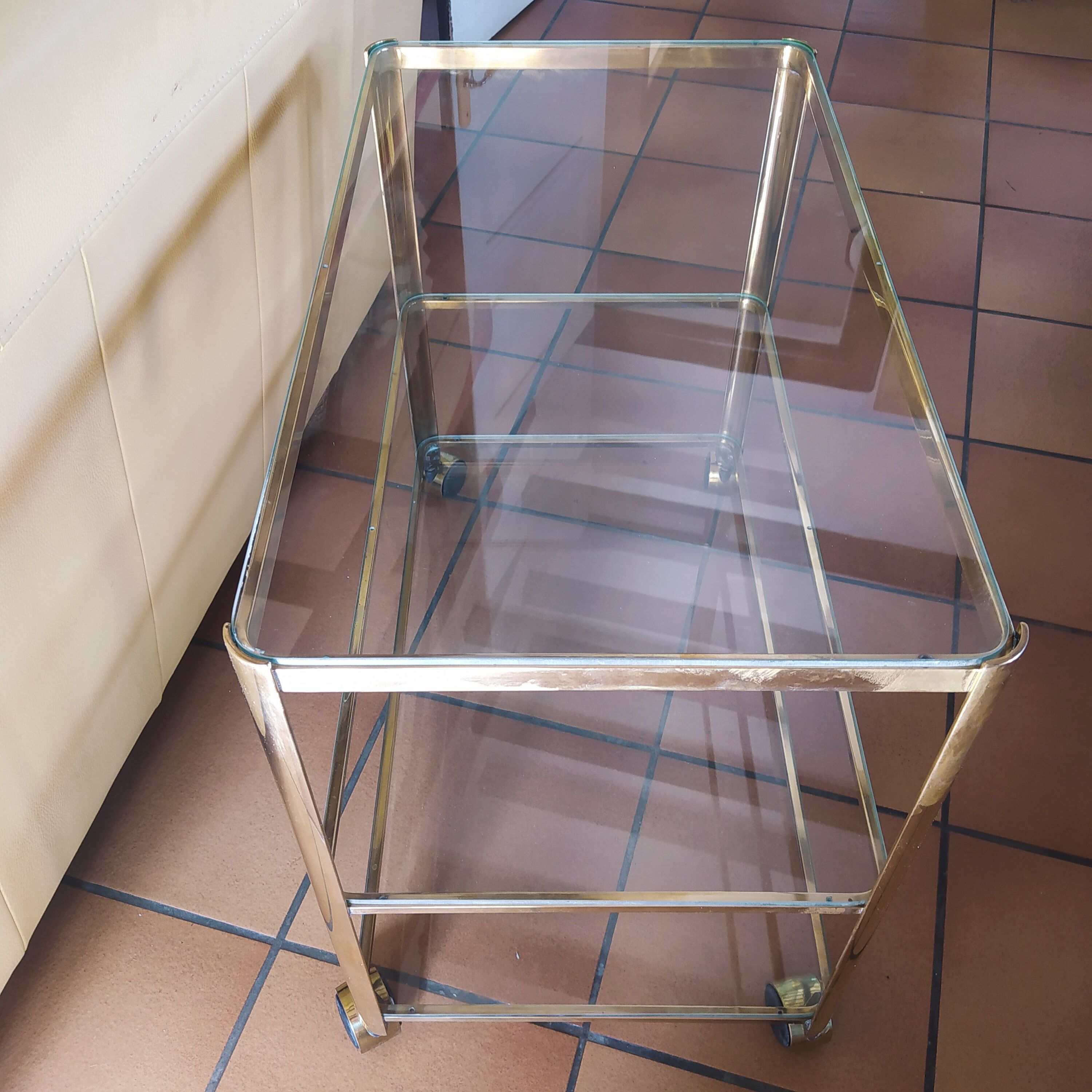 Broncz table in gilded brass