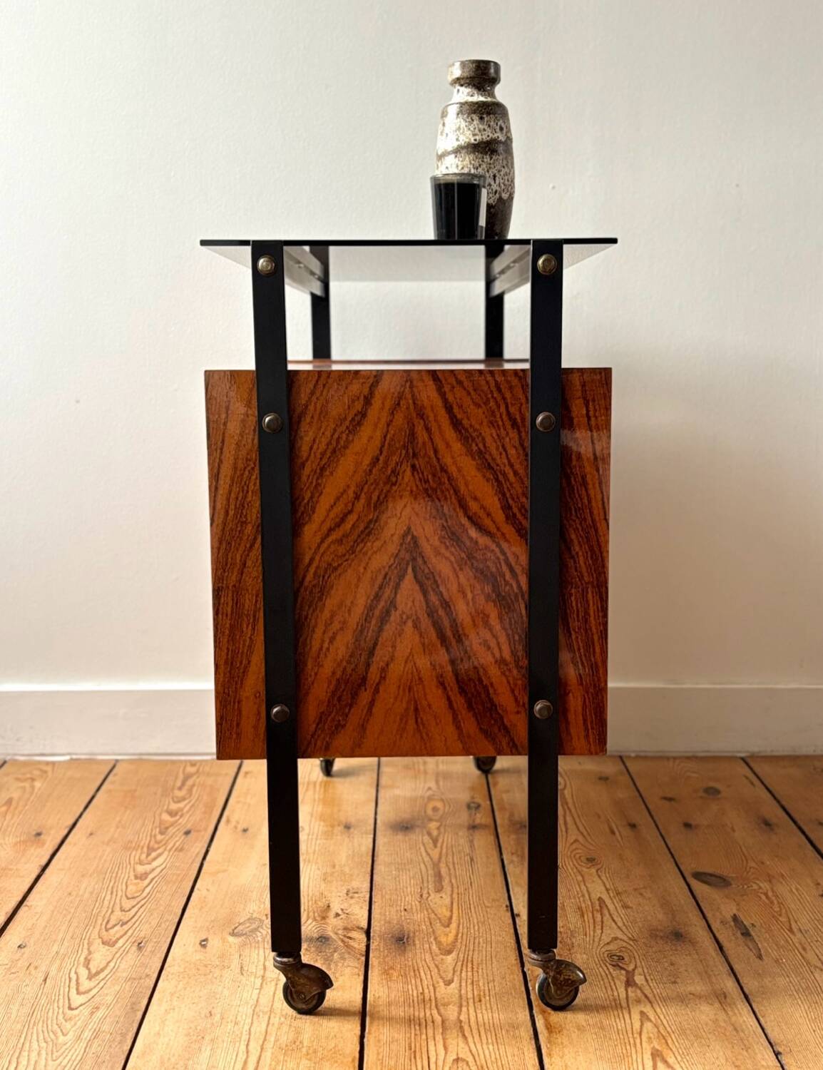 Bar cabinet on wheels