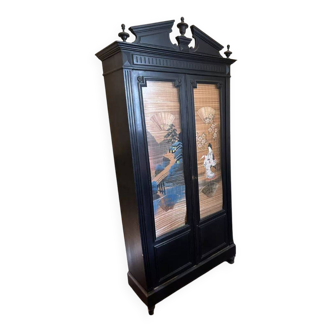 Napoleon III cabinet/display case in blackened wood