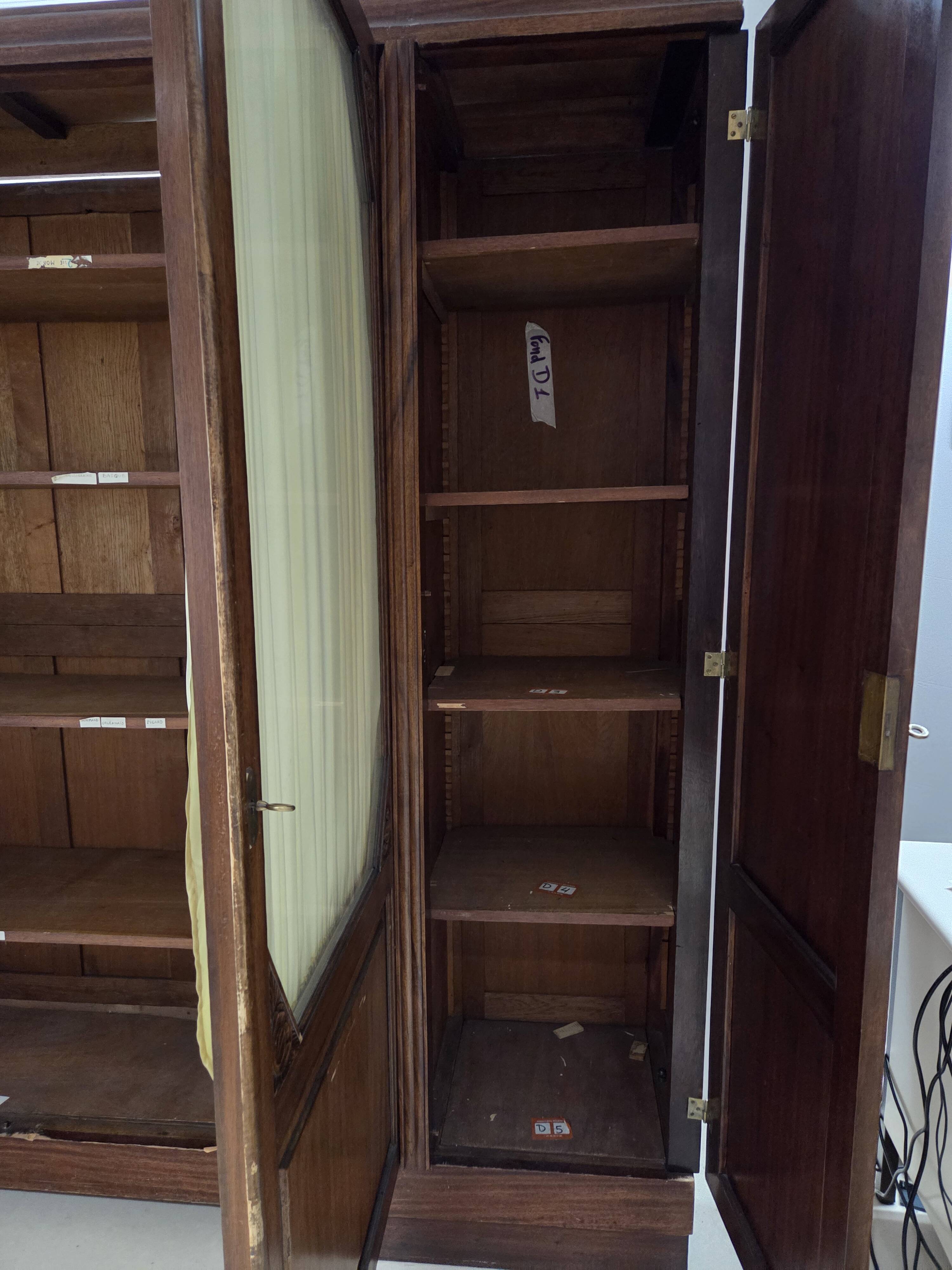 Large antique oak administration cabinet