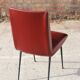 Chaise acier & skaï bordeaux années 50