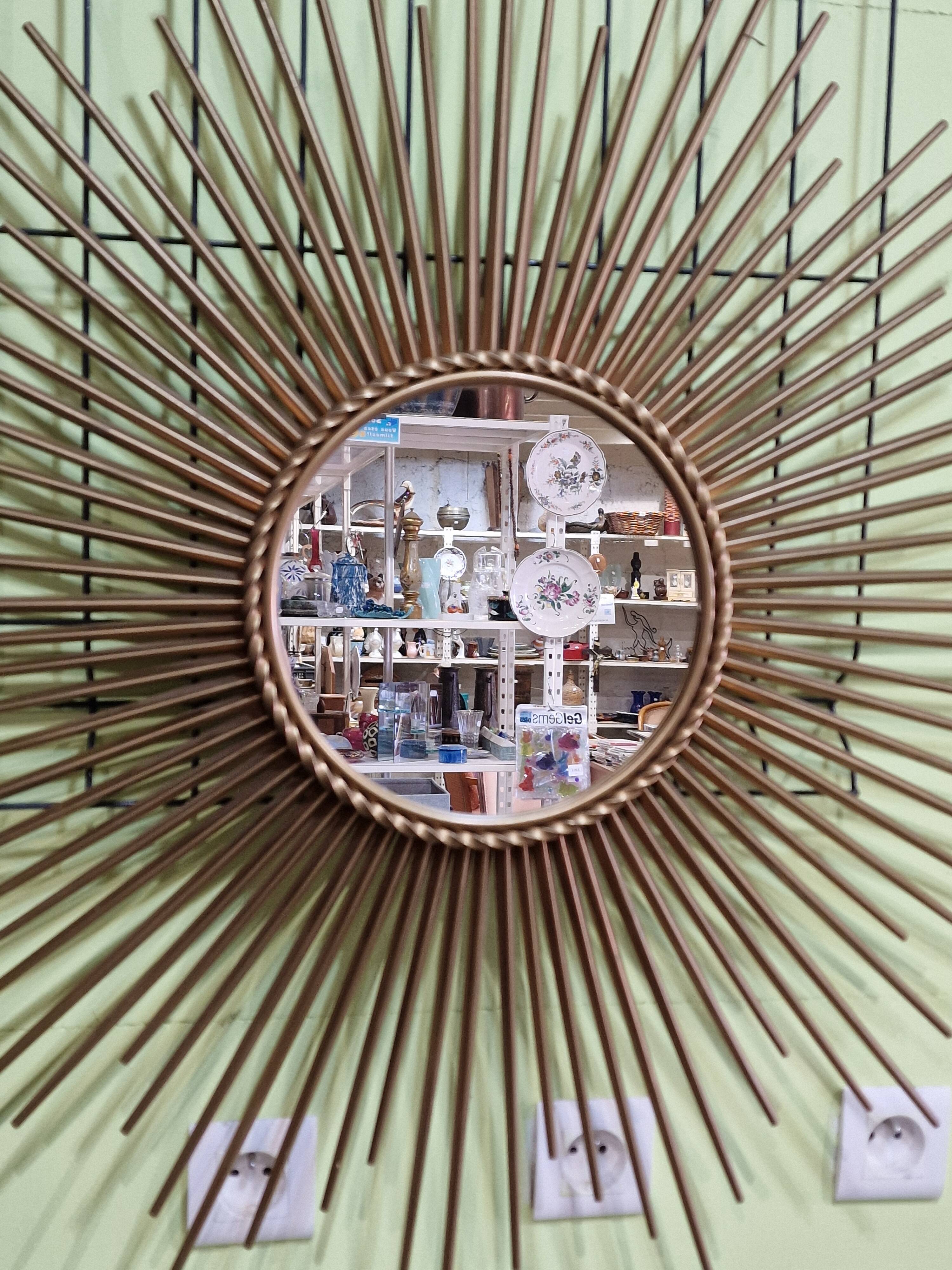 Miroir soleil vintage Chaty Vallauris A.M. – Grand modèle 83 cm