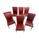 Poltrona Frau Italy - 6 chairs in varnished wood and leather