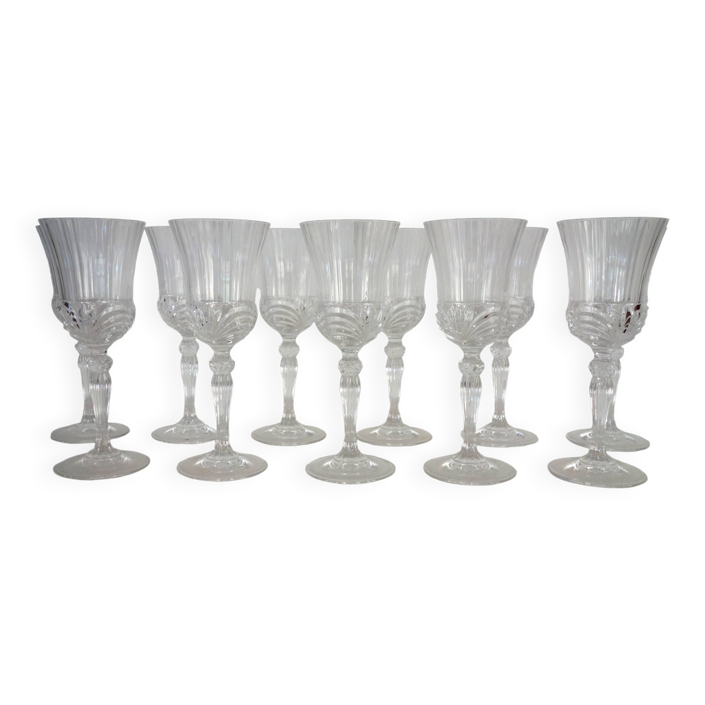 11 verres à eau Royal Crystal Rock modèle auréa, Italie | Selency