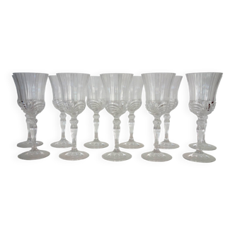 11 Royal Crystal Rock water glasses aurea model, Italy