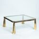 Peter Ghyczy brass and glass coffee table, Netherlands, 1980s
