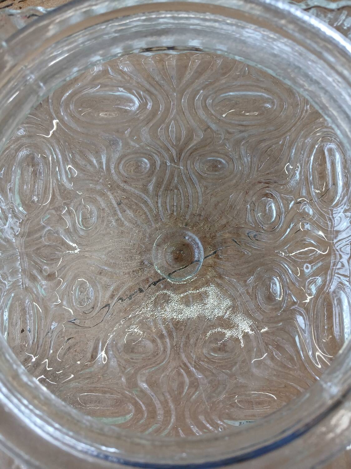 Antique ceiling light in molded glass