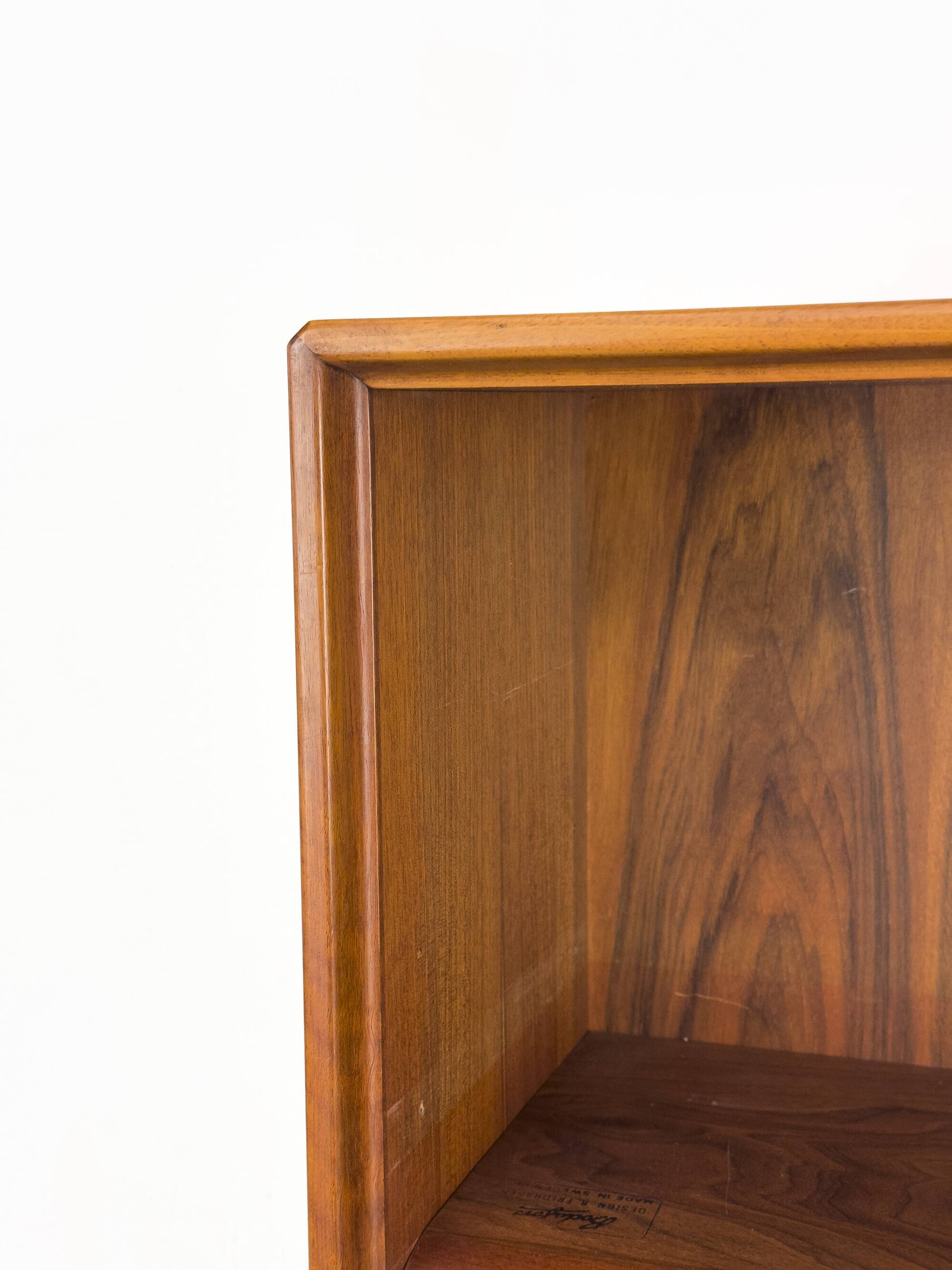 Large Walnut Bookcase by Bertil Fridhagen for Bodafors, 1969