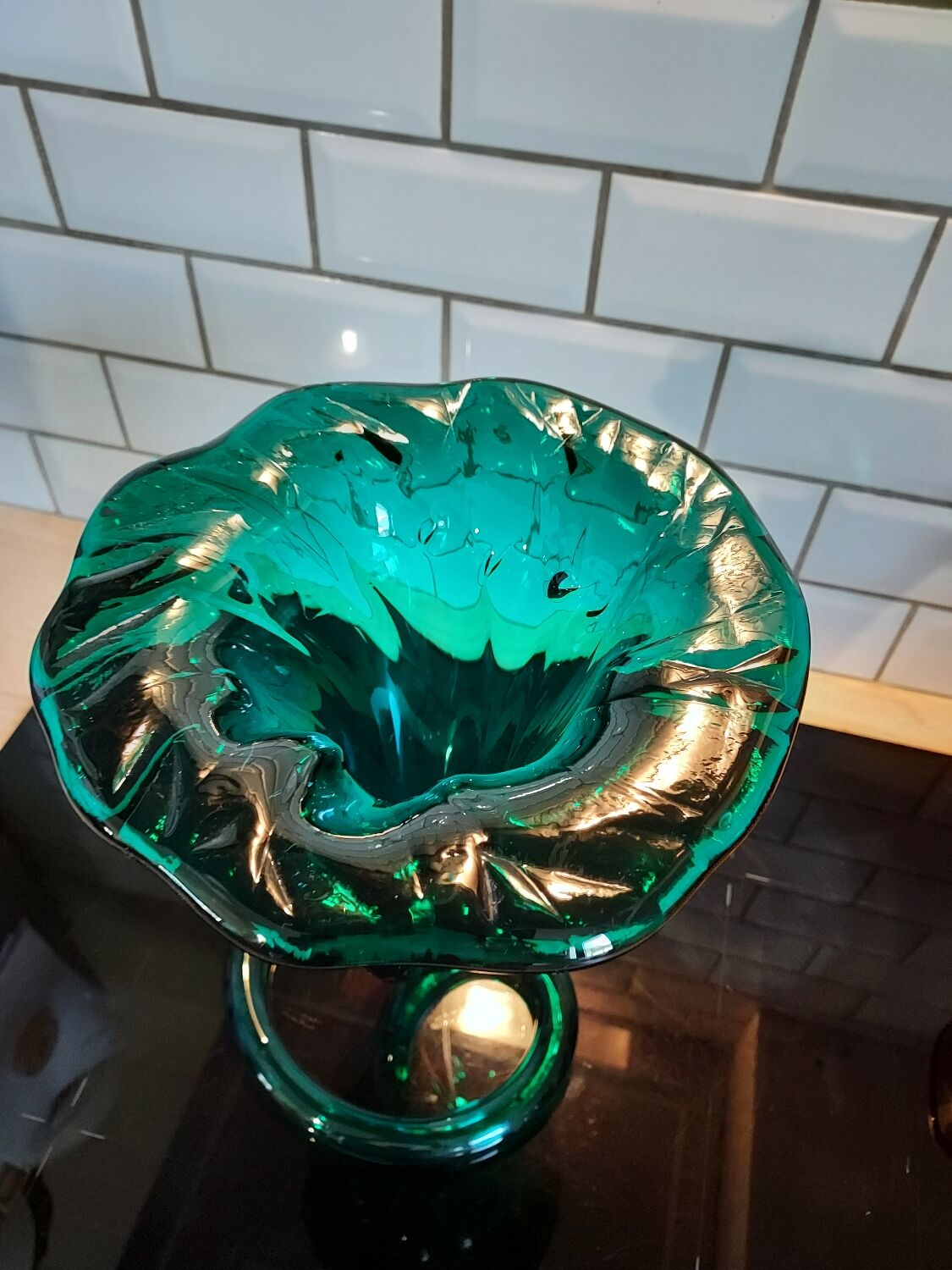 Corolla Murano blown glass vase