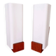 Pair of wall sconces in teak and opaline, Louis Kallf, Philips, 1960