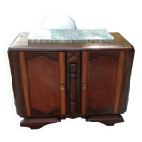 Two-door oak bedside table / 50s/60s