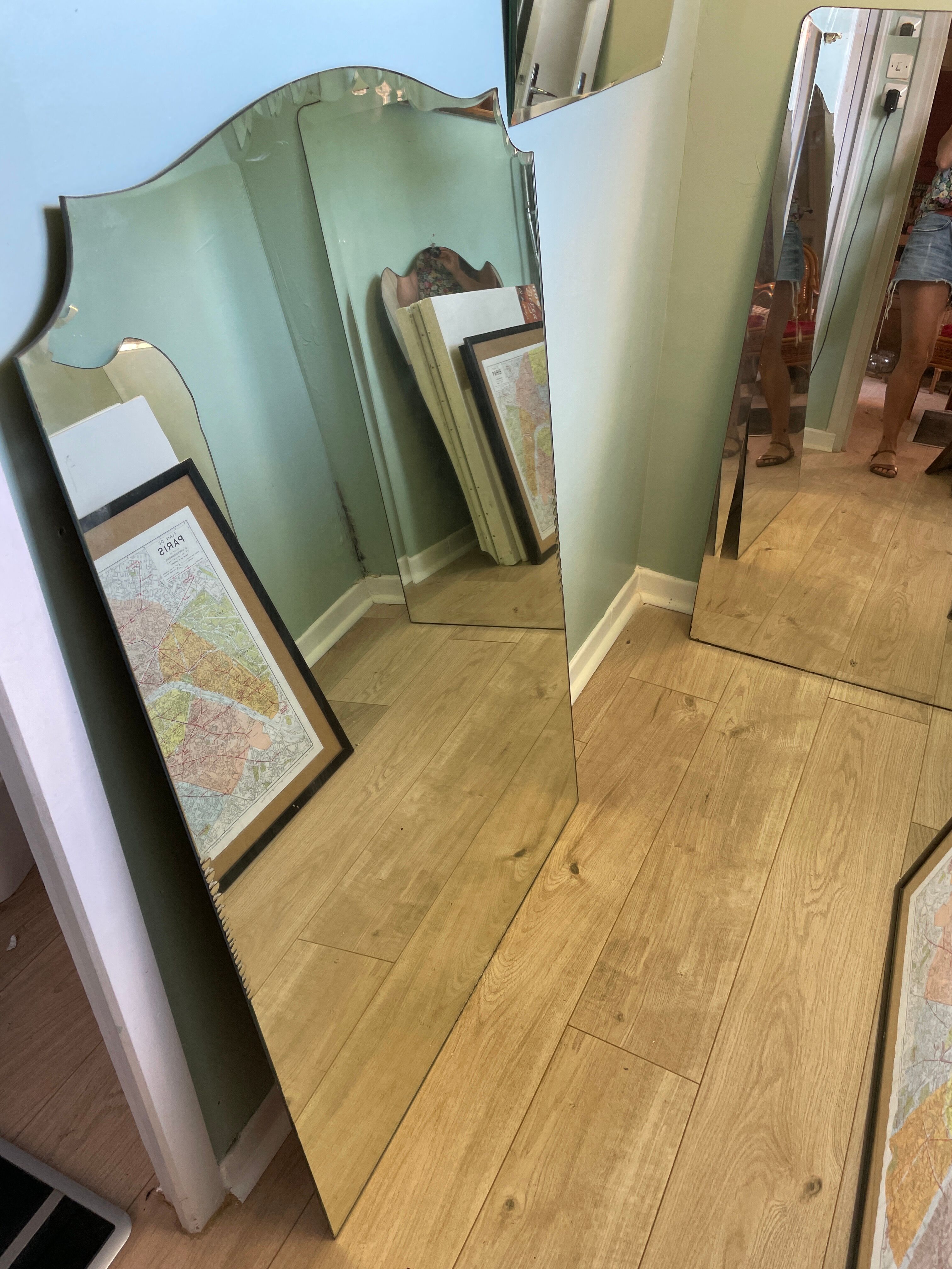 Beveled fireplace mirror - 120x82cm