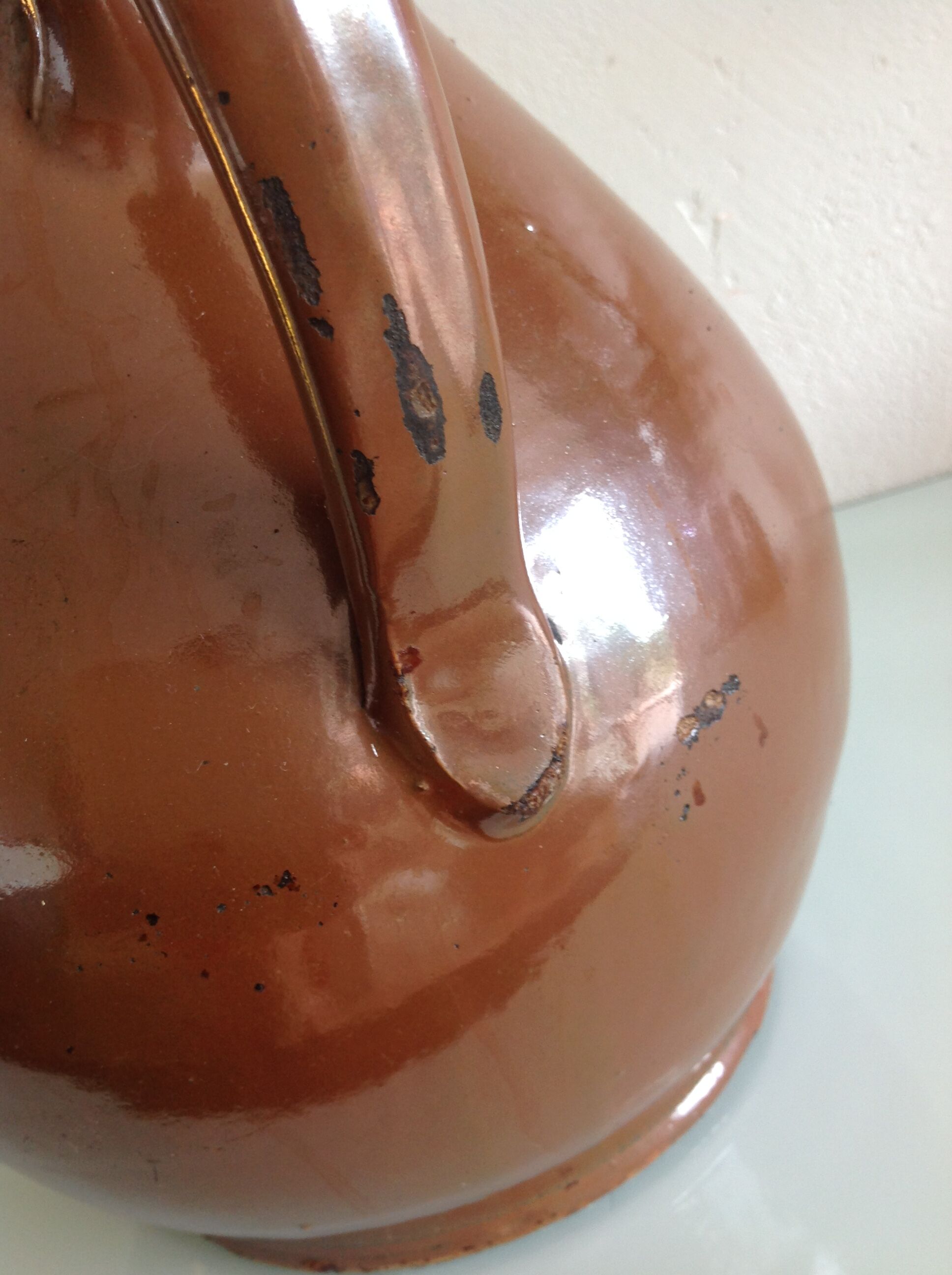 Pitcher brown glazed ceramic ball 60/70 years