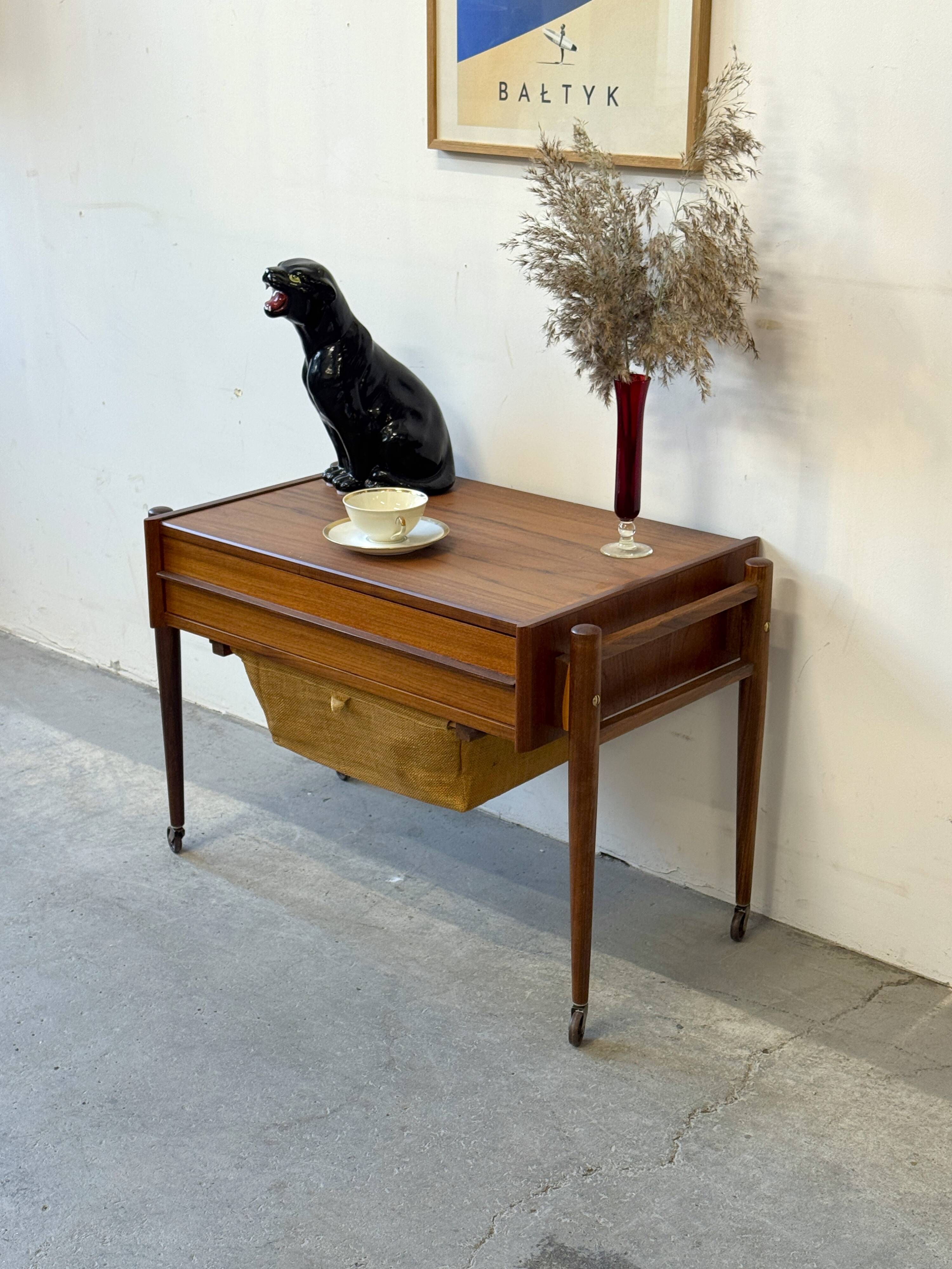 Mobile sewing table, N. Simonsen, Denmark 1960s, mid-century, vintage