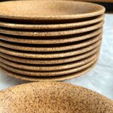 12 hollow plates caps in vintage Longchamp stoneware