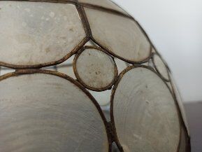 Hanging lamp blind day mother-of-pearl and vintage brass