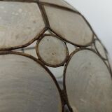 Hanging lamp blind day mother-of-pearl and vintage brass