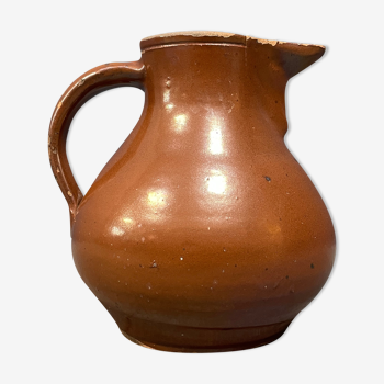 Old pottery water or wine jug from the 19th century