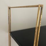 Modular vintage wall shelf, black and red metal circa 1960s