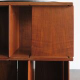 Gianfranco Frattini for Bernini italian wood leather swivel bookcase 1960s