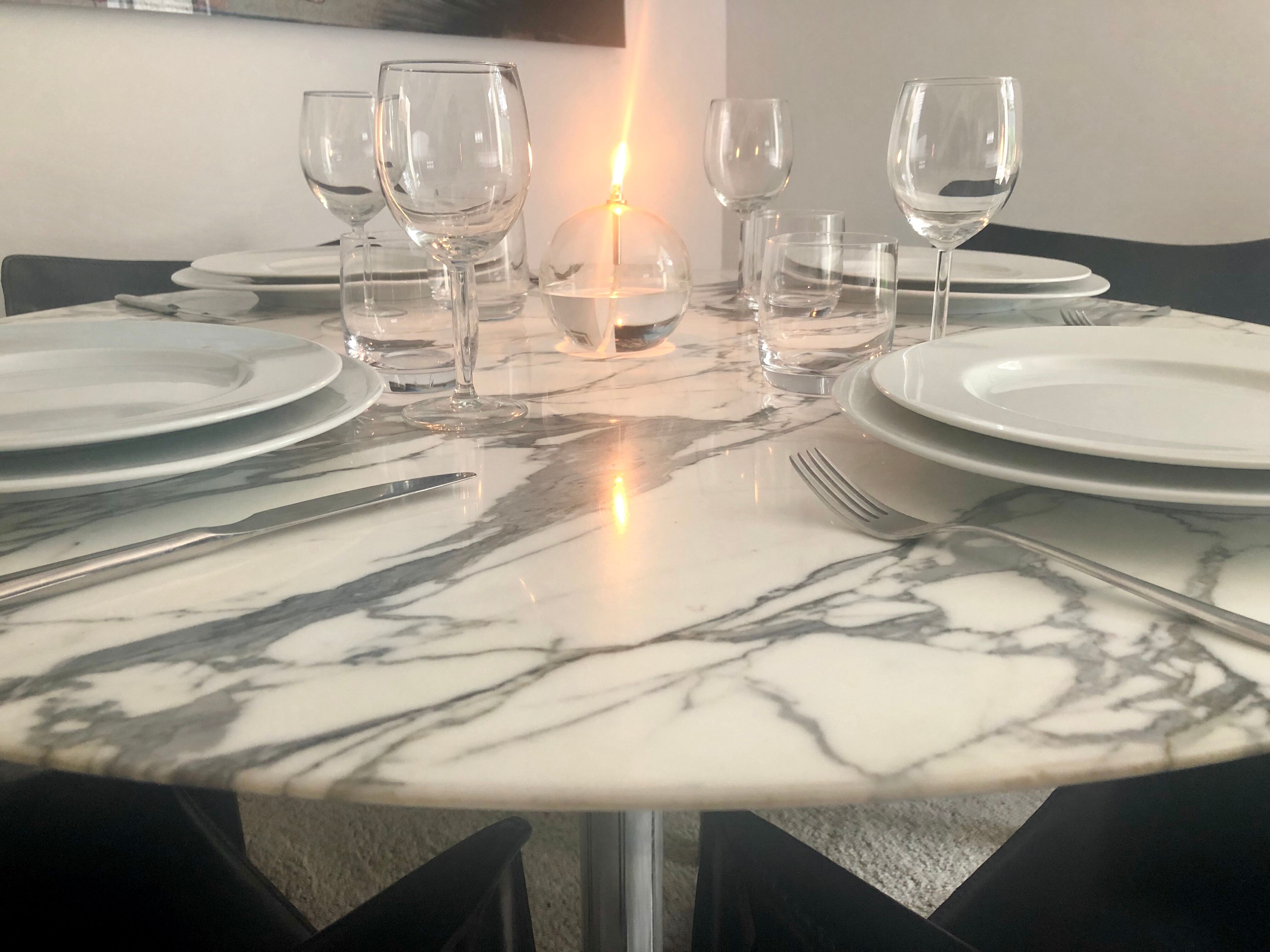 Round marble table 110 cm by Cassina