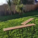 Pair of benches of school children