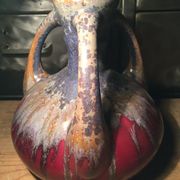 Vase in flamed sandstone with 3 handles Gustave de Bruyn earthenware Fives 1930