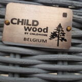 Child Wood brand rattan and wicker armchair in periwinkle blue